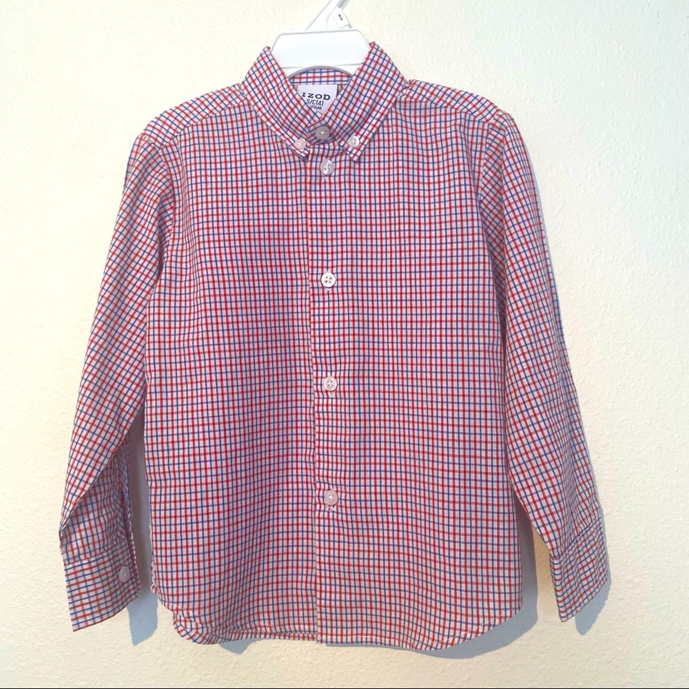 3/$12 Izod Long Sleeve Button Down Dress Shirt size 4 Little Boys